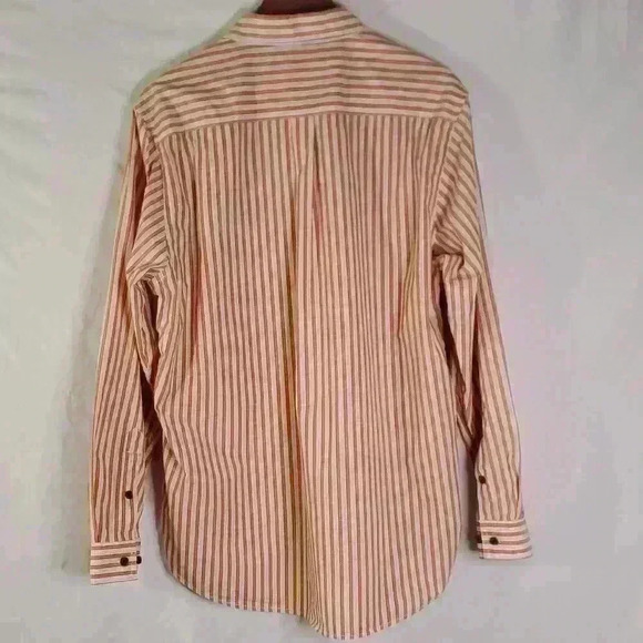 Ferrioni Sportivo Orange Stripe Button Down Shirt Scottie Dog Logo Pocket sz XL - Picture 6 of 10
